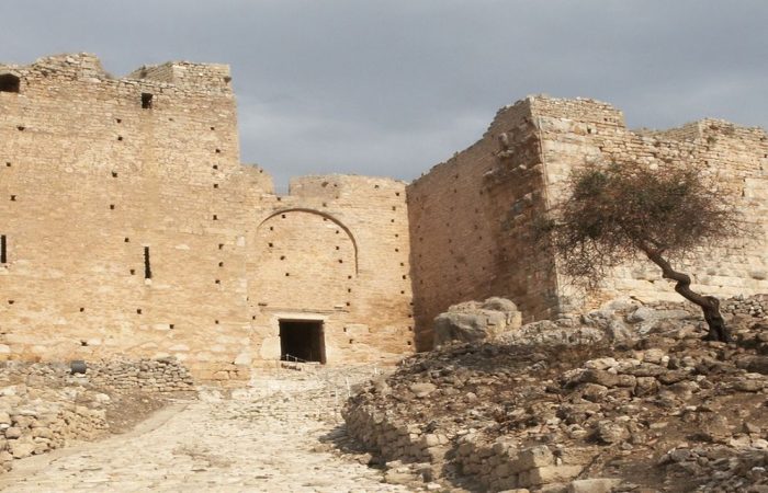 castle near Corinth .ancient ruins of Acrocorinth