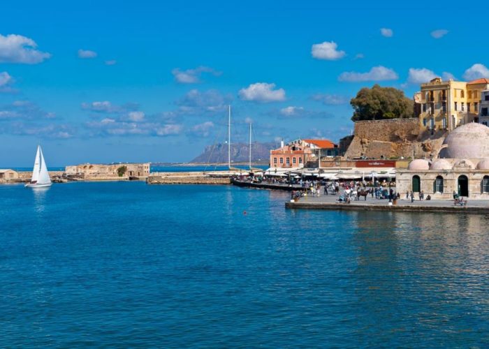 image showing Chania's old town, harbor