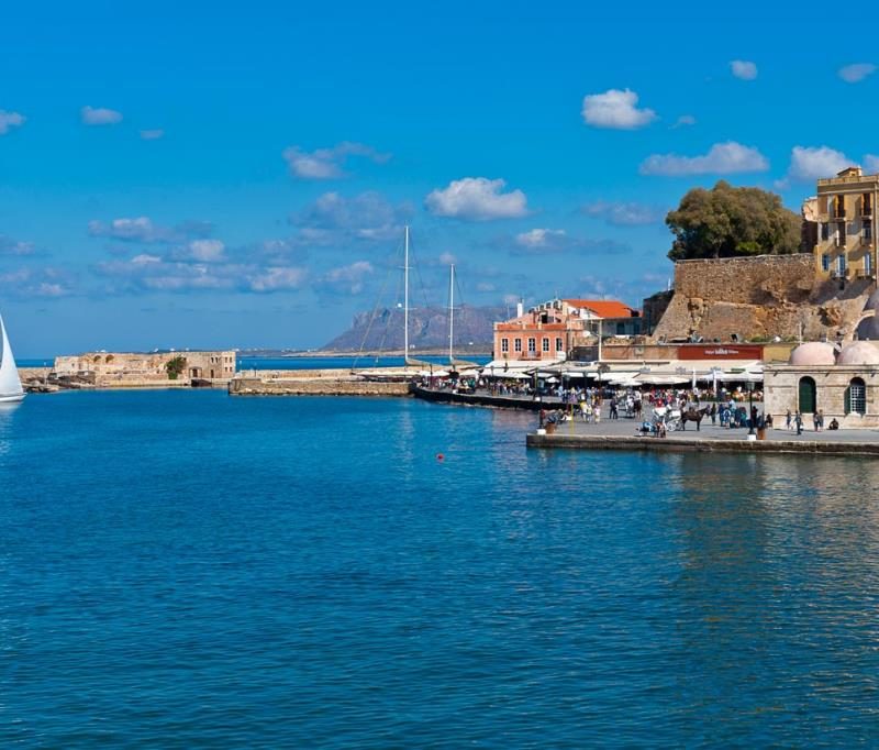 image showing Chania's old town, harbor